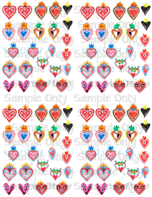 1 Inch Milagro Heart SET 1 Image Sheet For Polymer Clay Transfer Decal DIGITAL FILE OR PRINTED