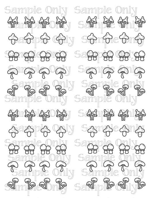 Small Mushroom DIGITAL OR PRINTED Image Transfer Sheet For Polymer Clay