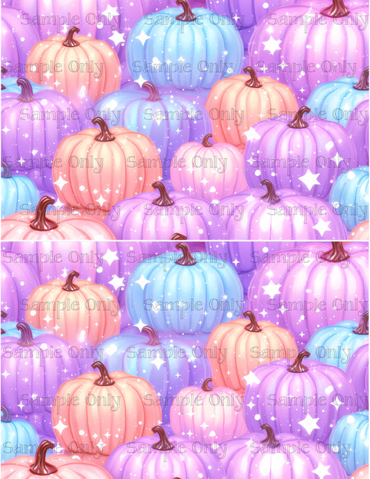 Halloween Pastel Pumpkin 08 Image Sheet For Polymer Clay Transfer Decal DIGITAL FILE OR PRINTED