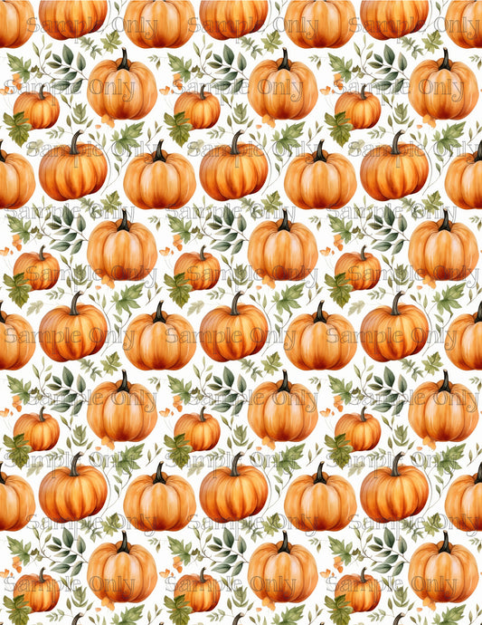 Halloween Pumpkin and Leaves 09 Image Sheet For Polymer Clay Transfer Decal DIGITAL FILE OR PRINTED