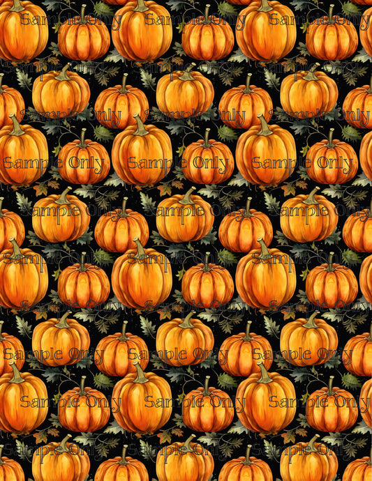 Halloween Pumpkin and Leaves 10 Image Sheet For Polymer Clay Transfer Decal DIGITAL FILE OR PRINTED