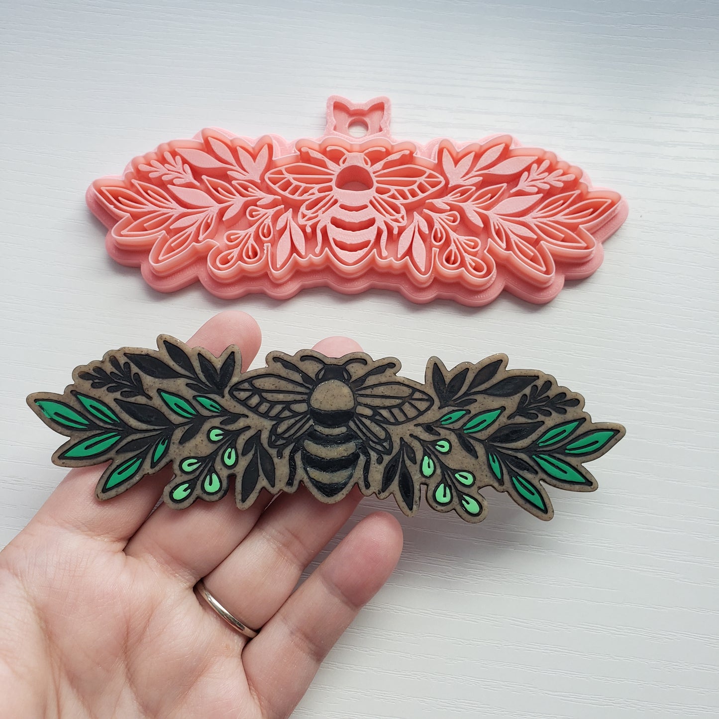 Ornate Bee Headband Bracelet or Bookmark Polymer Clay Cutter TPAB