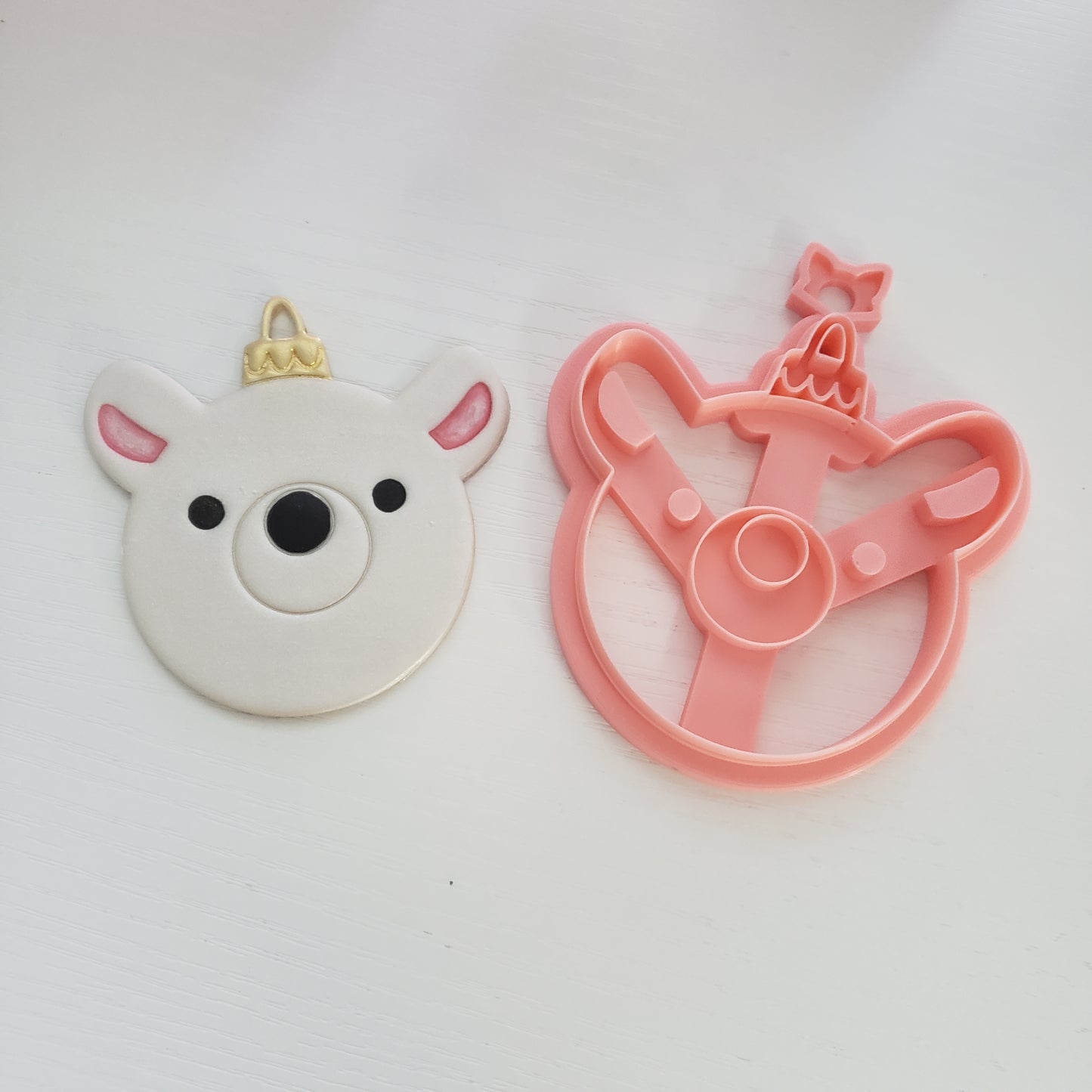 Sweet Polar Bear Imprint Ornament Polymer Clay Cutter TPAB