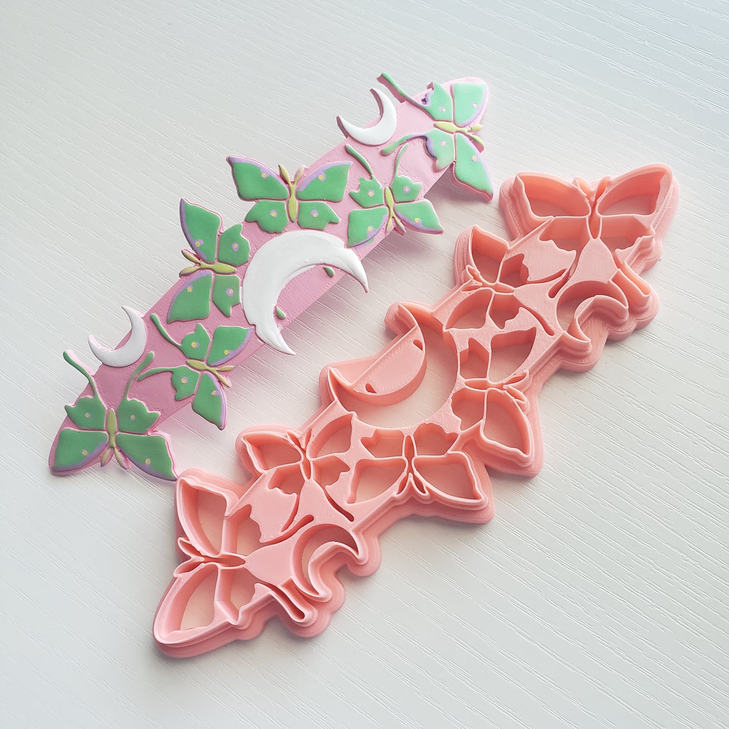 Luna Moth Headband Bracelet or Bookmark Polymer Clay Cutter TPAB