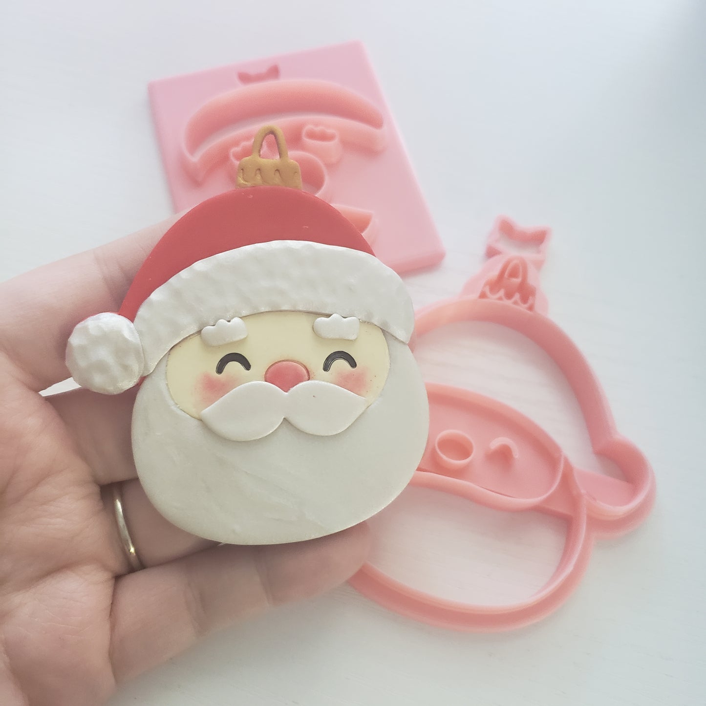 Sweet Santa 3d Ornament Imprint Polymer Clay Cutter TPAB