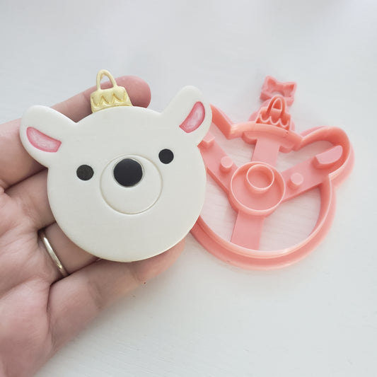 Sweet Polar Bear Imprint Ornament Polymer Clay Cutter TPAB