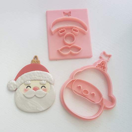 Sweet Santa 3d Ornament Imprint Polymer Clay Cutter TPAB