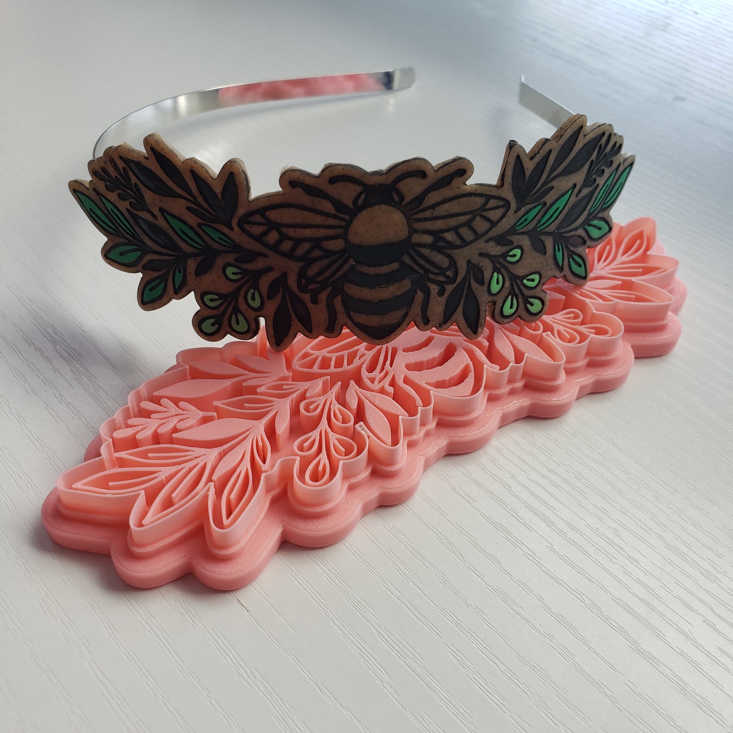 Ornate Bee Headband Bracelet or Bookmark Polymer Clay Cutter TPAB