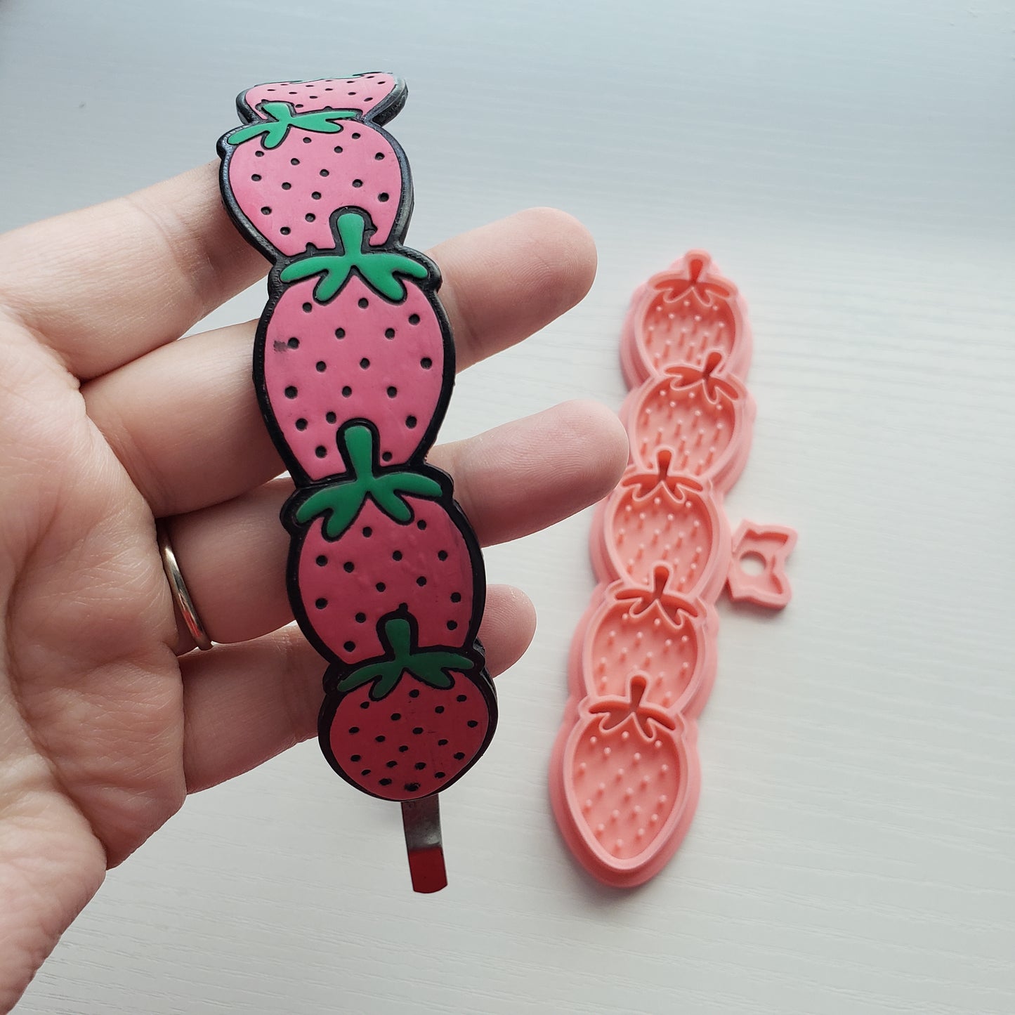 Strawberry Headband Bracelet or Bookmark Polymer Clay Cutter TPAB