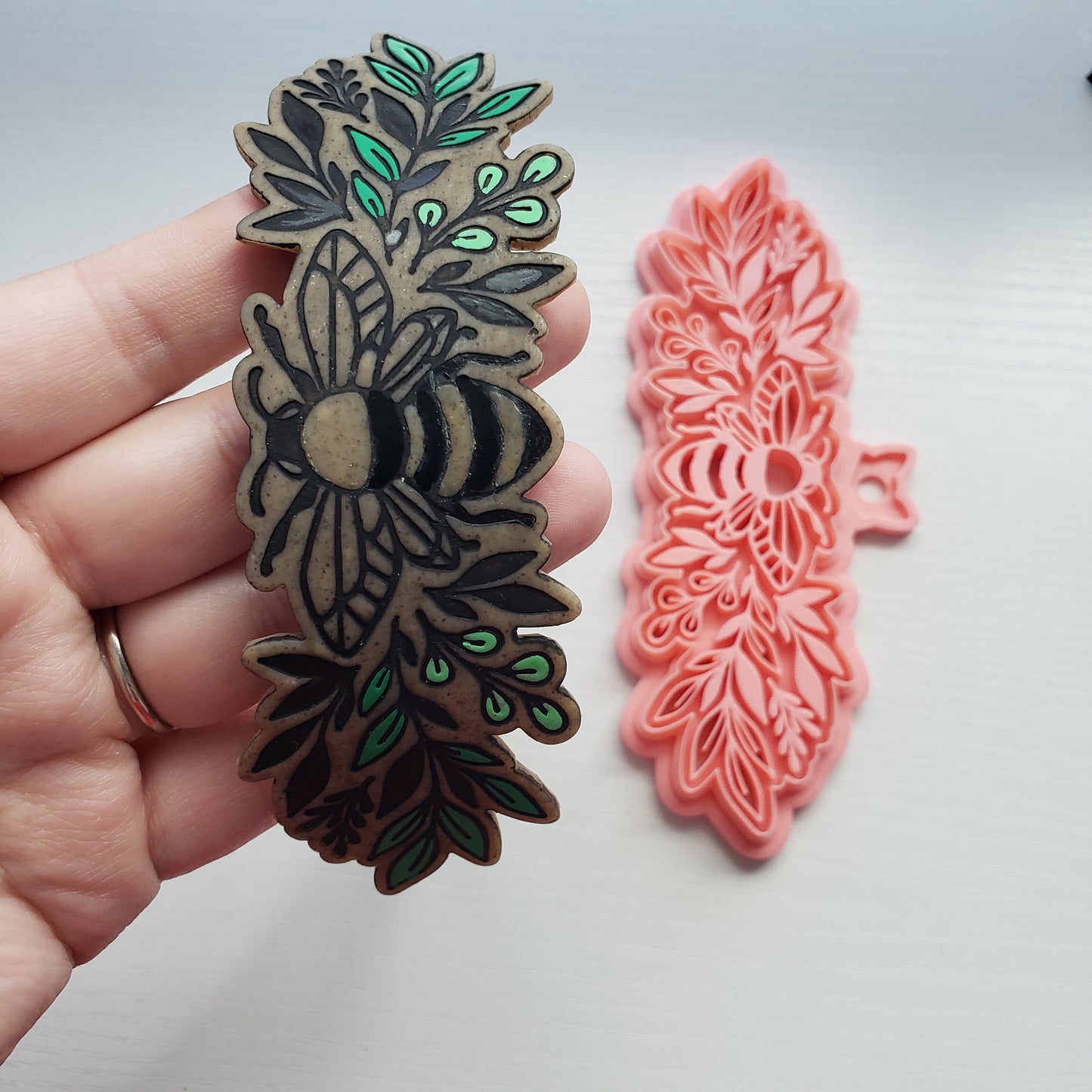 Ornate Bee Headband Bracelet or Bookmark Polymer Clay Cutter TPAB
