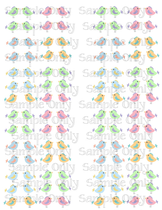 .75 Inch Chubby Spring Birds Image Sheet For Polymer Clay Transfer Decal DIGITAL FILE OR PRINTED