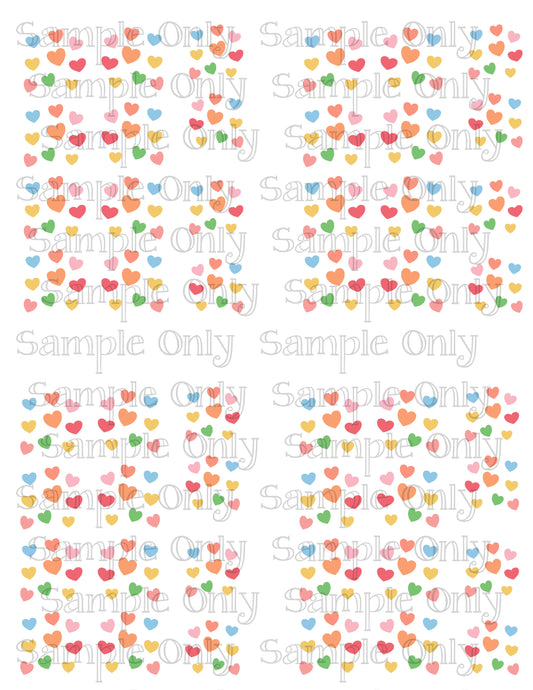 1 inch Colorful Confetti Hearts Image Sheet For Polymer Clay Transfer Decal DIGITAL FILE OR PRINTED