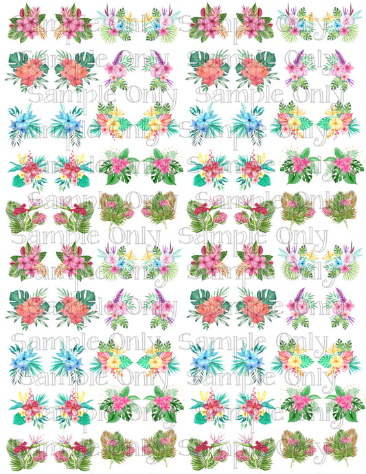 Tropical Floral Bouquets Image Sheet For Polymer Clay Transfer Decal DIGITAL FILE OR PRINTED