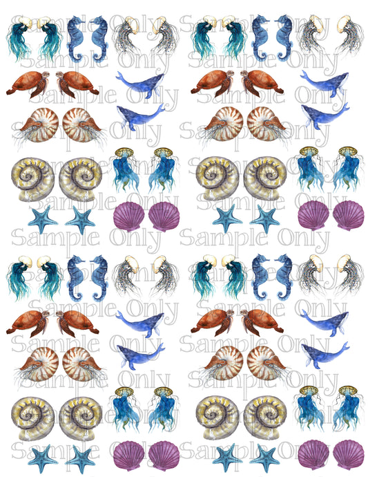 1 Inch Watercolor Ocean Image Transfer Sheet For Polymer Clay