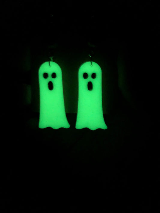 Glow In The Dark Spooky Ghost Dangle Earrings For Halloween