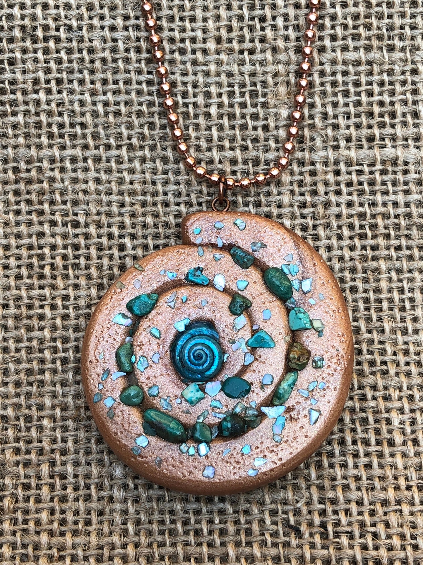 Polymer Clay and Semi Precious Stone Beach Pendant Necklace YOU CHOOSE