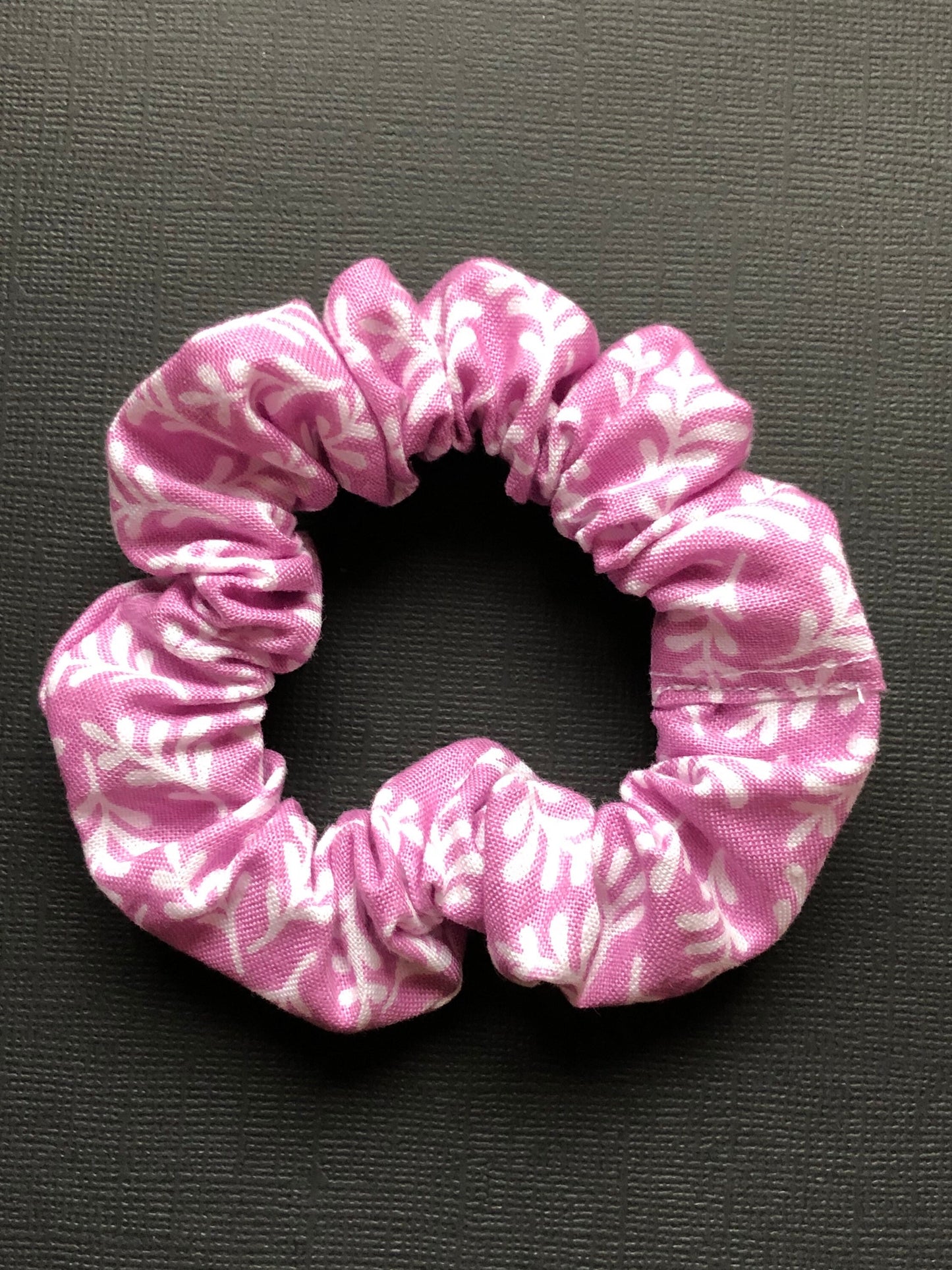 3pc Floral Patterned Handmade Hair Scrunchies Light Pink and Pale Orchid