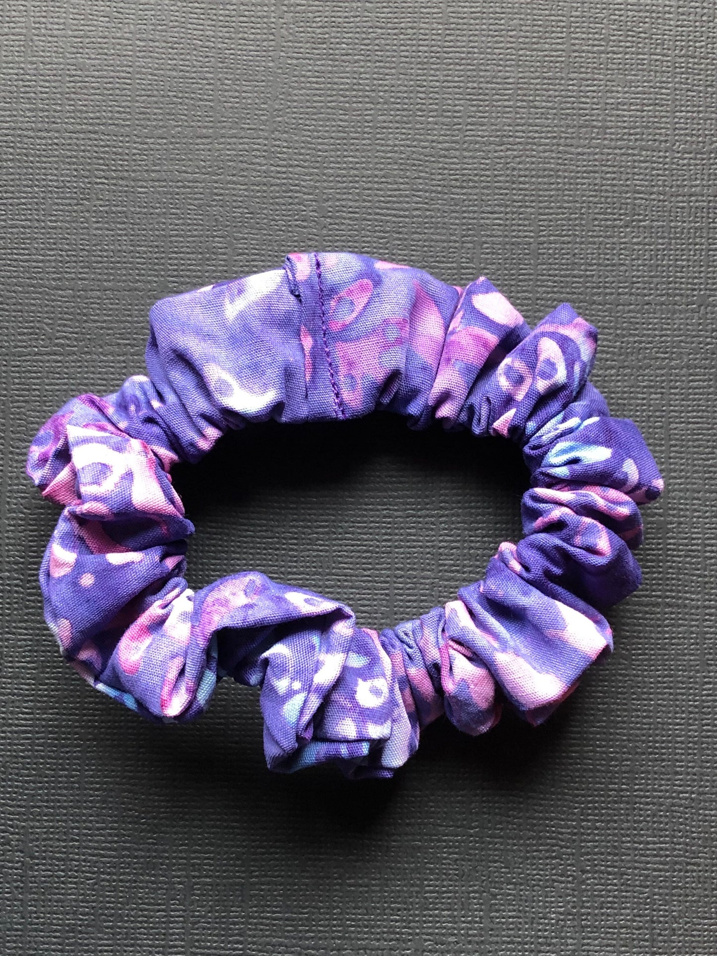 3pc Batik Patterned Handmade Hair Scrunchies Orange Berry Gold Violet Blue