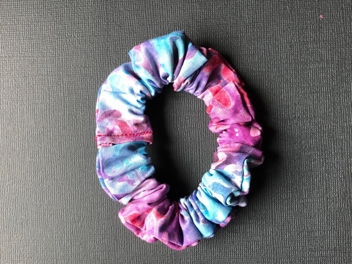 3pc Batik Patterned Handmade Hair Scrunchies Berry Violet Turquoise Blue