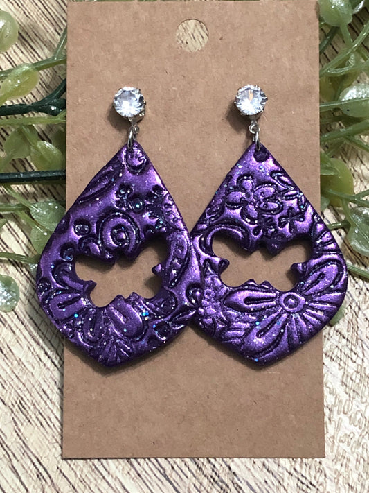 Whimsical Garden Butterfly Crystal Statement Dangle Earrings